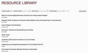 screenshot of Resource Library
